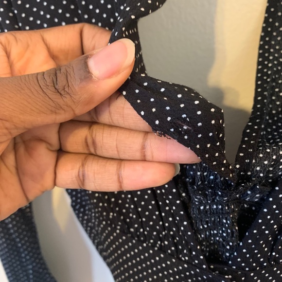 Polka Dot Deep V Neck Dress (S) - Picture 8 of 10